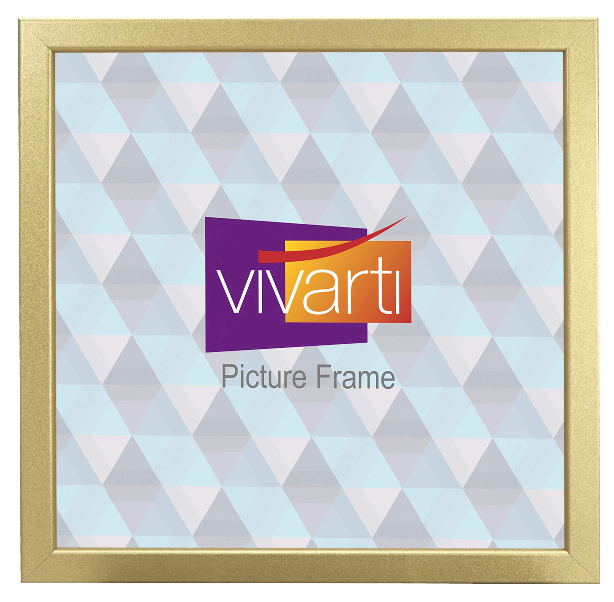 Vivarti Gold Thin Finish Picture Photo Frame 40 X 40 Cm - 40 X 40Cm Frame - Photo Frame - 40X40 Frame With Clear Styrene Sheet & Wall Mounted Hook – 40 X 40Cm