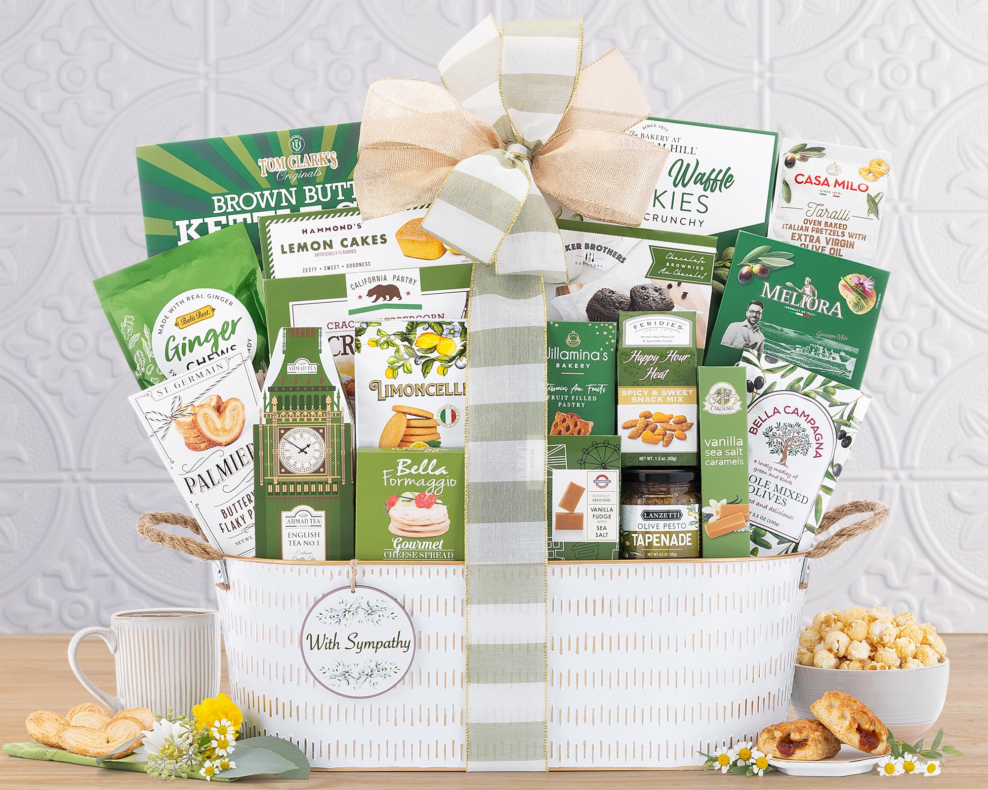Sympathy Gift Basket- With Our Sincere Condolences Gift Basket by Wine Country Gift Baskets Bereavement, Sorry For Your Loss, Condolence, Remembrance, Well Wishes, Feel Better Gift