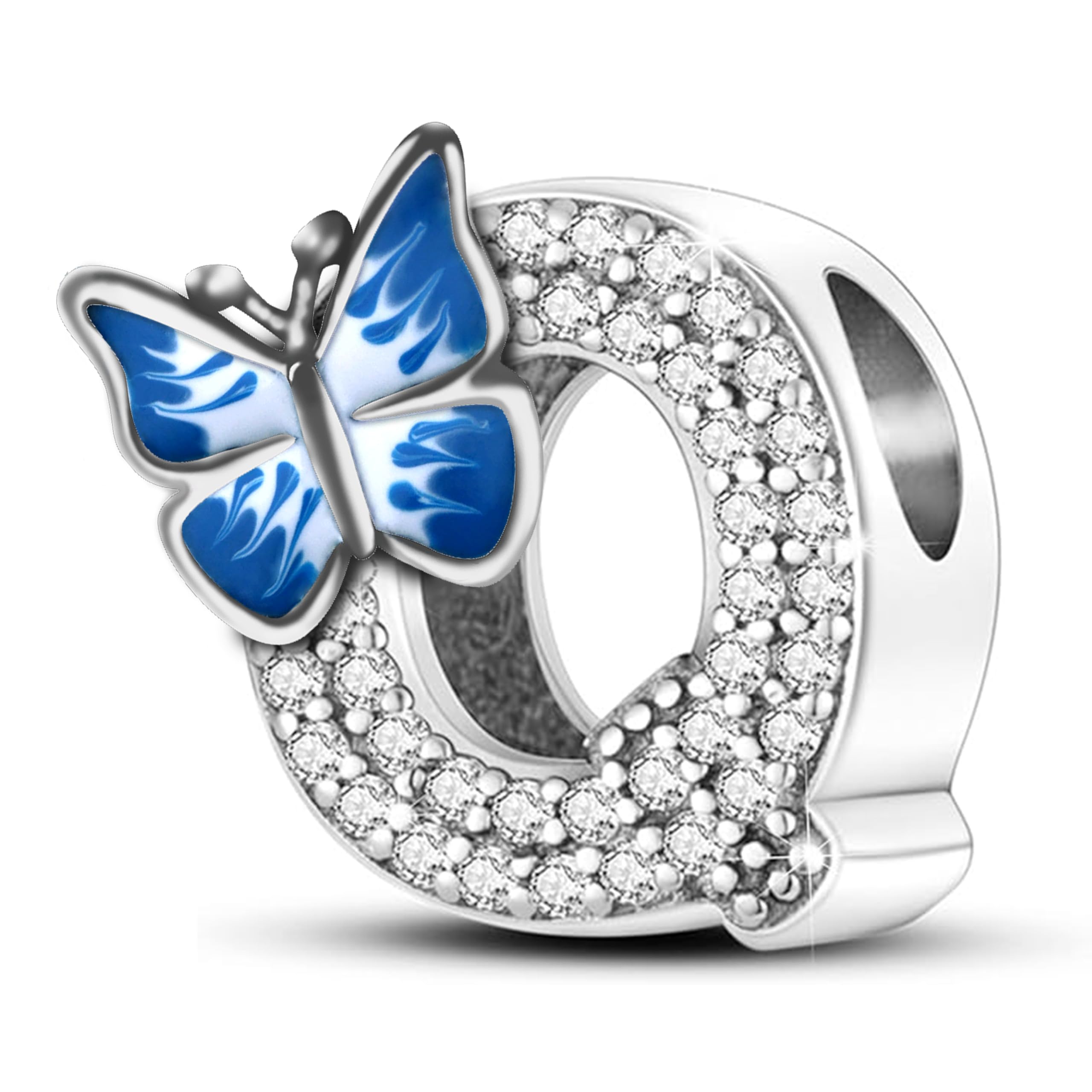 FLUFLO Charm Anhänger Damen Buchstabe A-Z für Armband 925 Sterling Silber Charms Beads passend für Pandora Armband und Halskette, Kompatibel mit Europäischen Armbänder für Frauen Mädchen X223