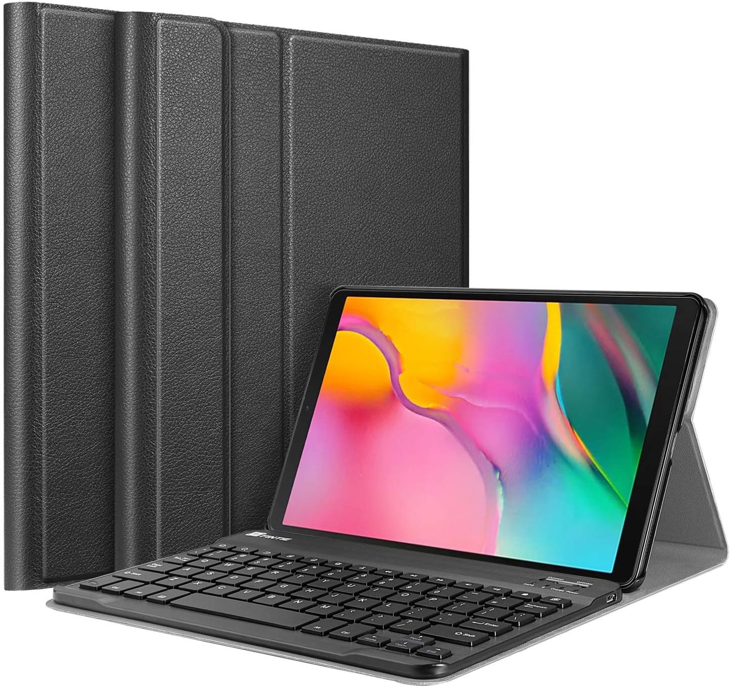 ABOUTTHEFIT ATF Slim Shell Lightweight Stand Case with Detachable Bluetooth Keyboard for Samsung Galaxy Tab A 10.1" 2019 Model SM-T510/T515 (Black)