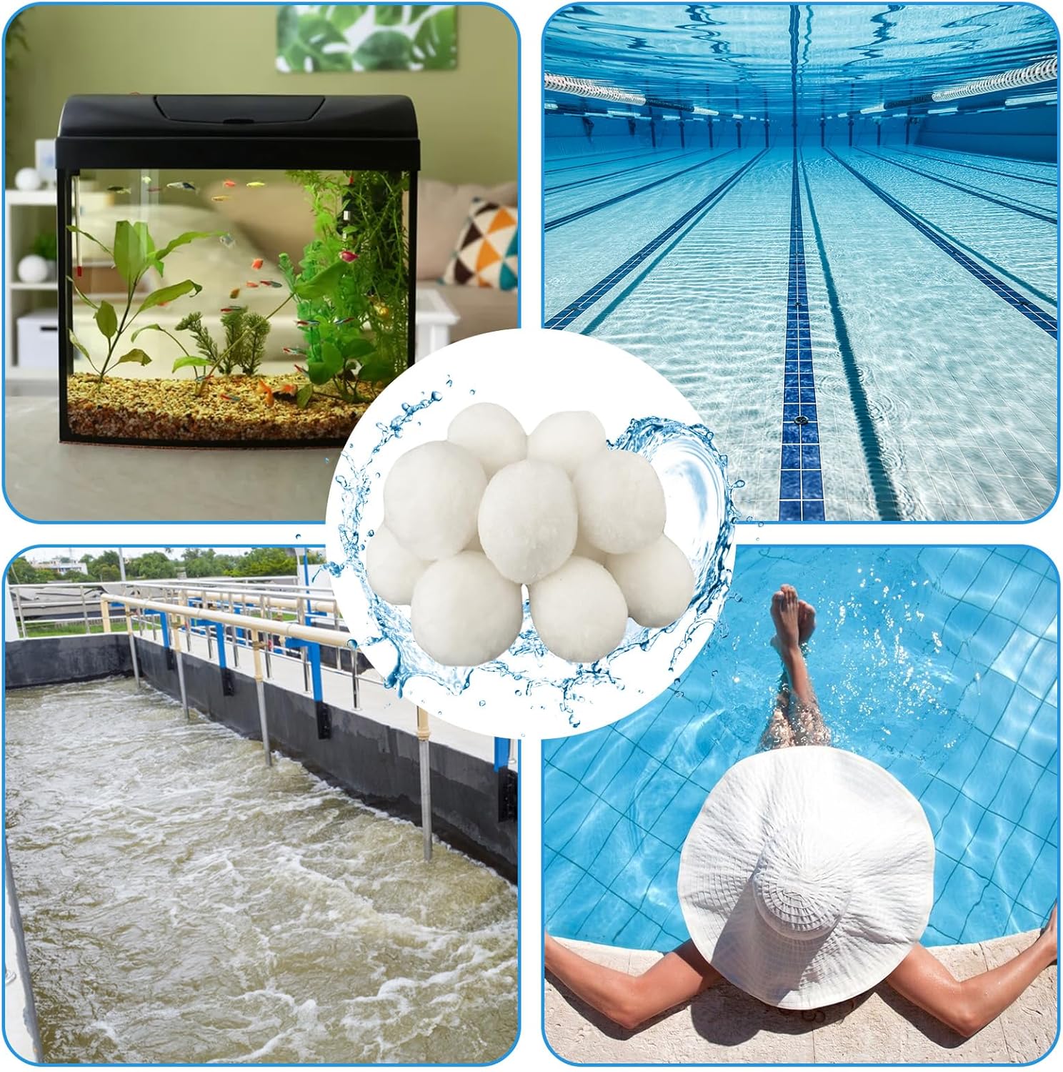 0.44 Lbs to 2.2 Lbs Pool Filter Balls，Pool Filter Balls for Sand Filter Swimming Pools (White - 2.2 Lbs)