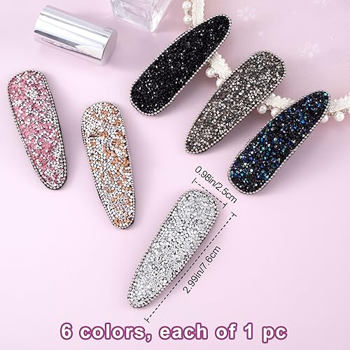 Miniatura 2 de 6 pinzas para el cabello con diamantes de imitación, pasadores grandes de cristal, horquillas de diamantes brillantes, accesorios decorativos para