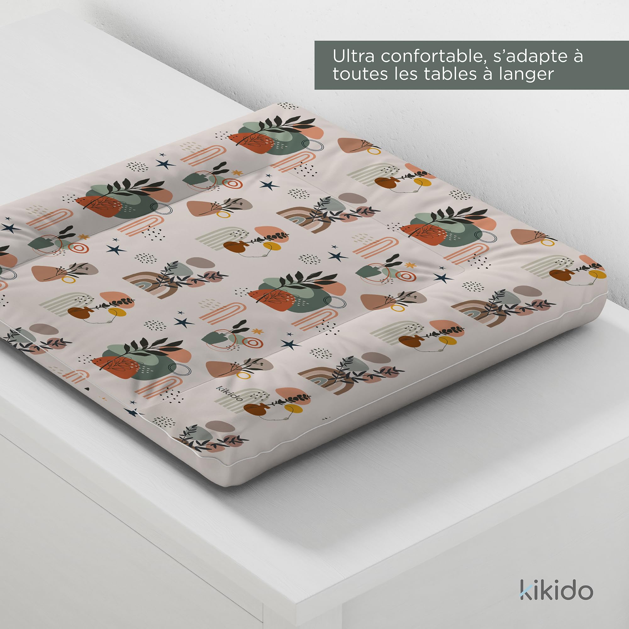 Kikido Matelas a Langer Bebe 50x70 - Animaux de la Forêt - Matelas Table a Langer Lavable pour Changer le Couche - Matelas à Langer Bébé de Voyage Imperméable 70x50 - Universel