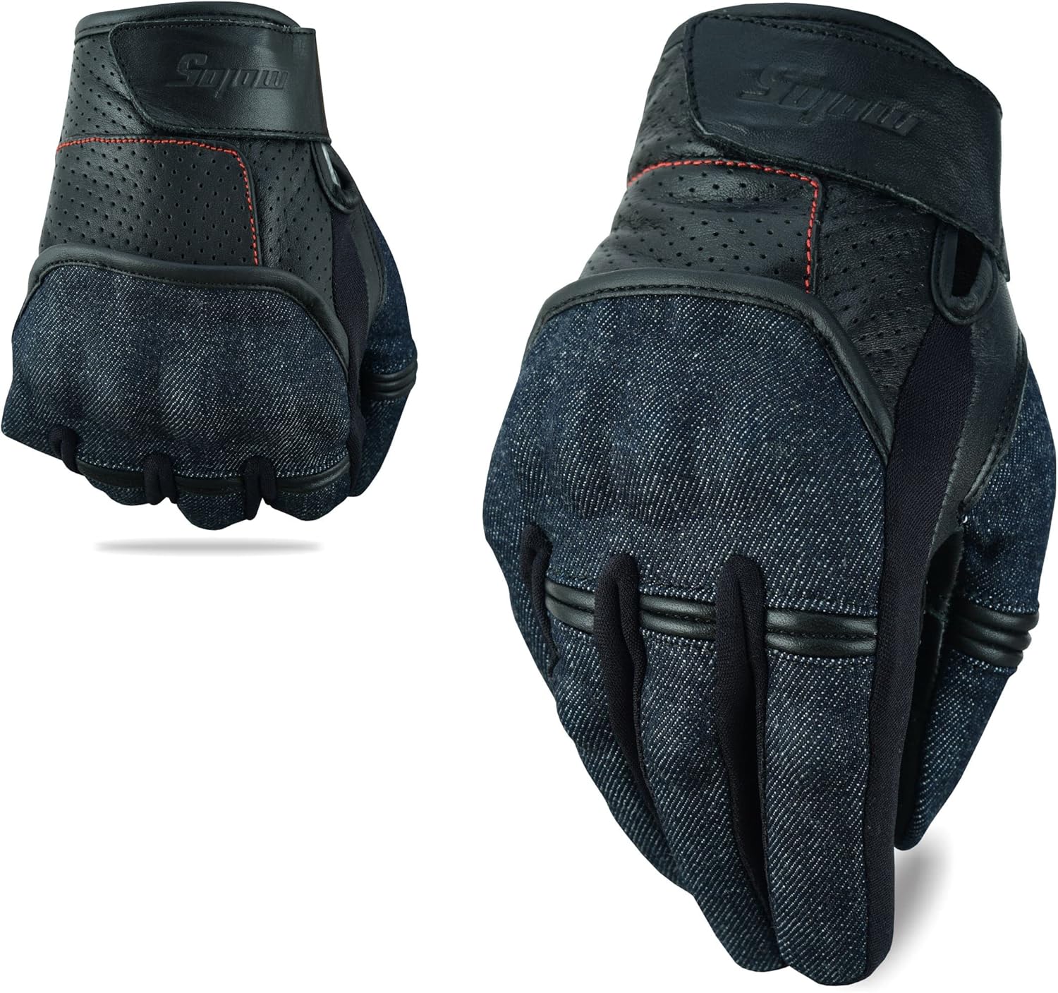 Full finger Motorcycle Gloves Touchscreen Premium Denim & Leather Street Motorcycle gloves for men,women Durable Motorcycle Knuckle Protection Full finger Motorcycle Gloves Touchscreen Premium Denim & Leather Street Motorcycle gloves for men,women Durable Motorcycle Knuckle Protection