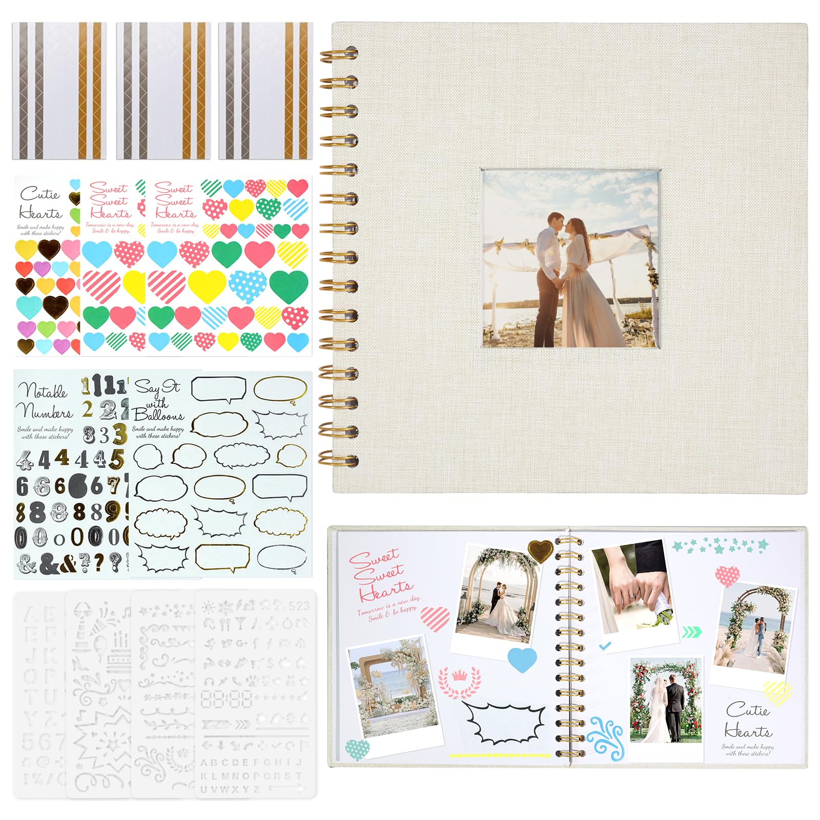 Álbum de Fotos 20,5x20,5 cm 20 Páginas Scrapbook para Personalizar