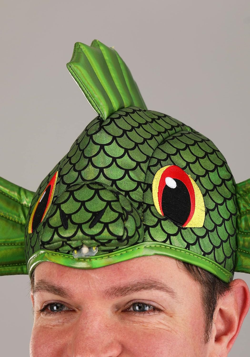 elope Green Sea Monster Costume Sprazy Hat - Water-Spraying Hat with Fish Scale Pattern - Image 5