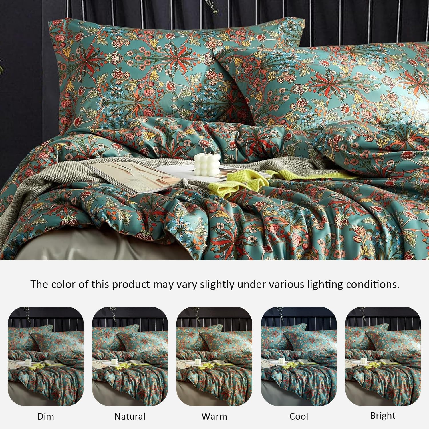 mixinni Farmhouse Boho King Comforter Set - 3 Piece Lightweight All Season Bedding with Fluffy Floral Design, 2 Pillow Shams, Breathable Microfiber for Cozy Bedroom Decor - Image 7