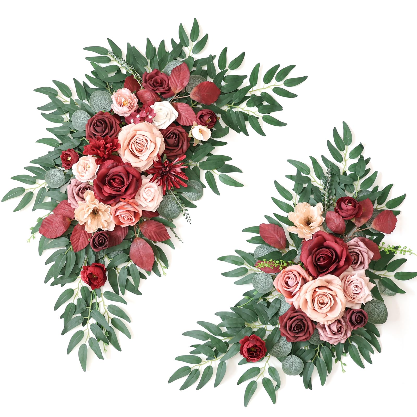 Photo 1 of WEIERYUE Artificial Wedding Arch Flowers Kit(Pack of 2) for Wedding Arch, Bridal Shower, Ceremony and Reception Backdrop Decoration (Cream red)