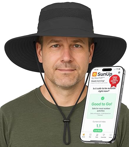 GearTOP Safari Hat for Men Sun Hats for Women UV Protection UPF 50+ Fishing, Gardening, Hiking Hat (22-23 1/2")