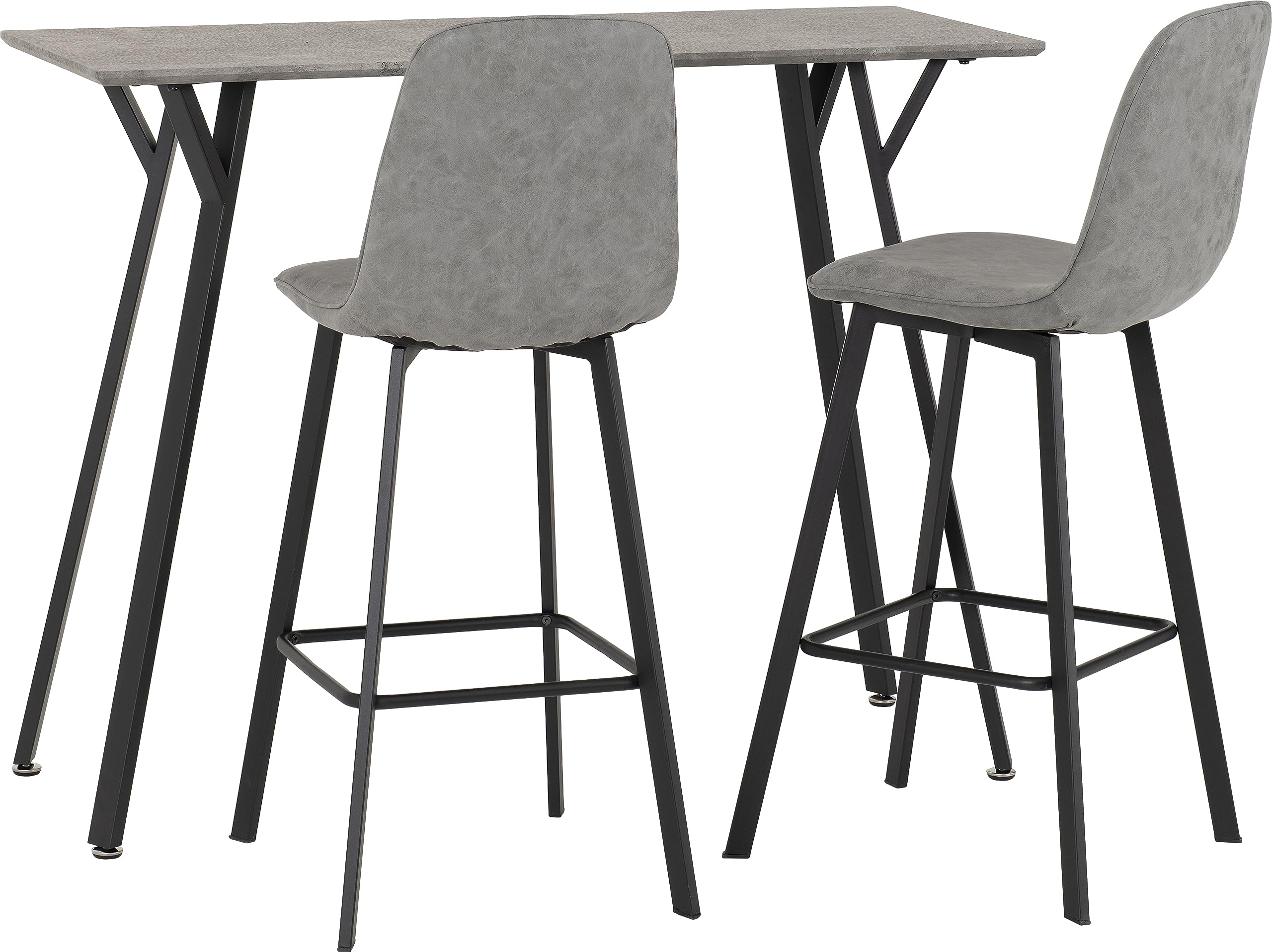 Seconique Unisex Dark Grey Quebec Bar Table Set In Medium