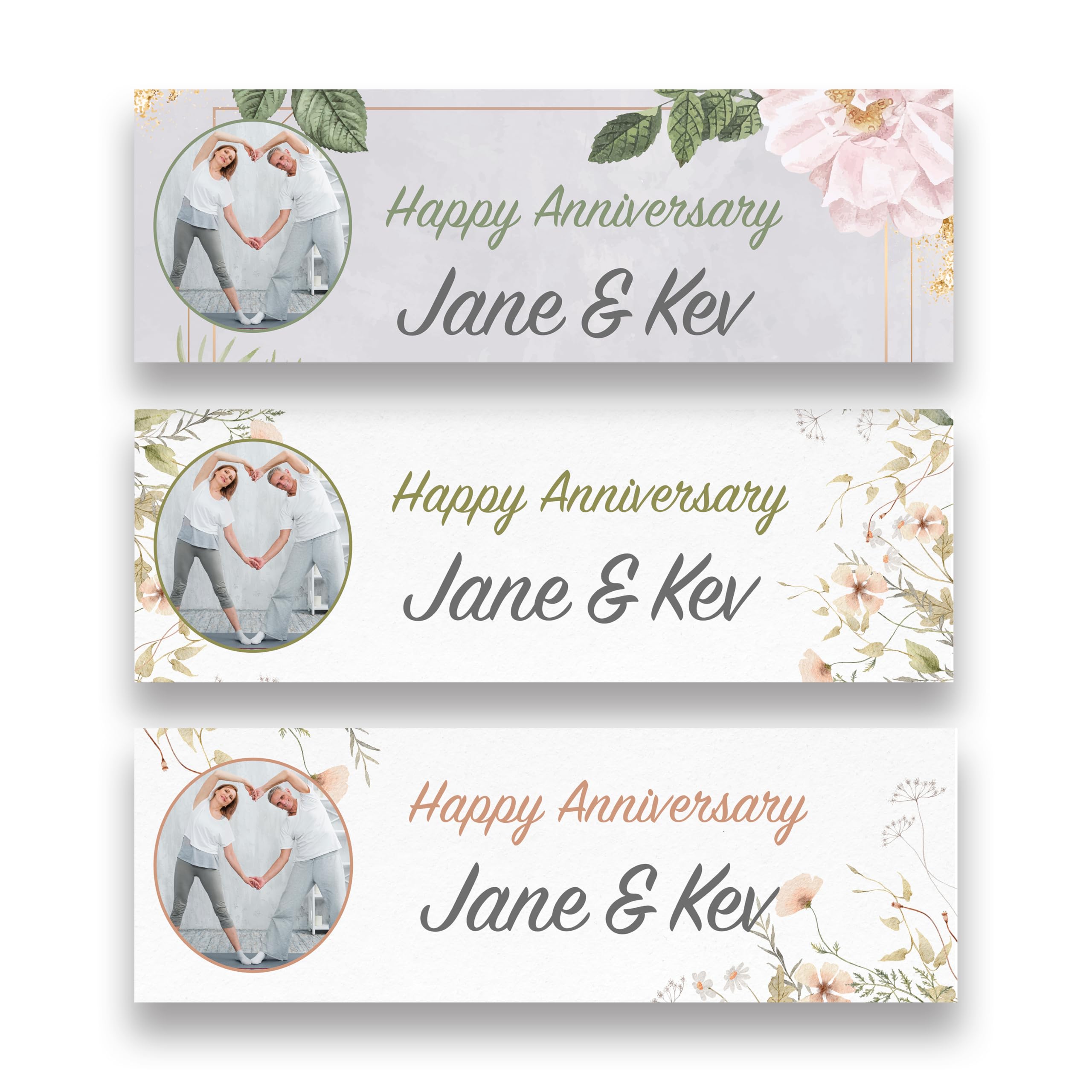 Personalised Anniversary Banner for any Year any name and photo personalised anniversary prop decor for him for her