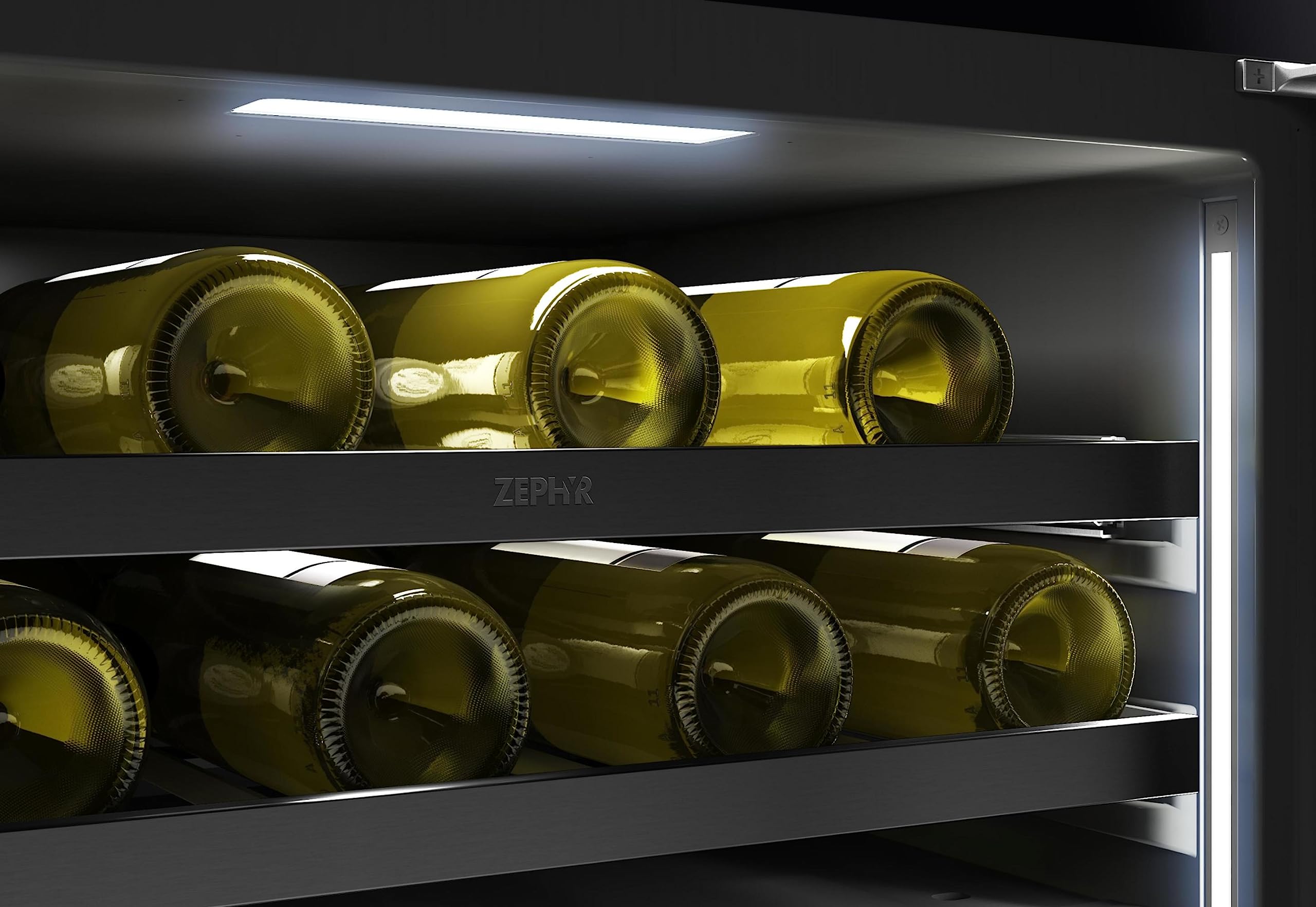 Zephyr Prw24c02c Presrv 24 Inch Wide 45 Bottle Capacity Built-In/Free Standing Dual Zone Wine Cooler With Vibration Dampening System - Stainless Steel on Fridge.com - View 6