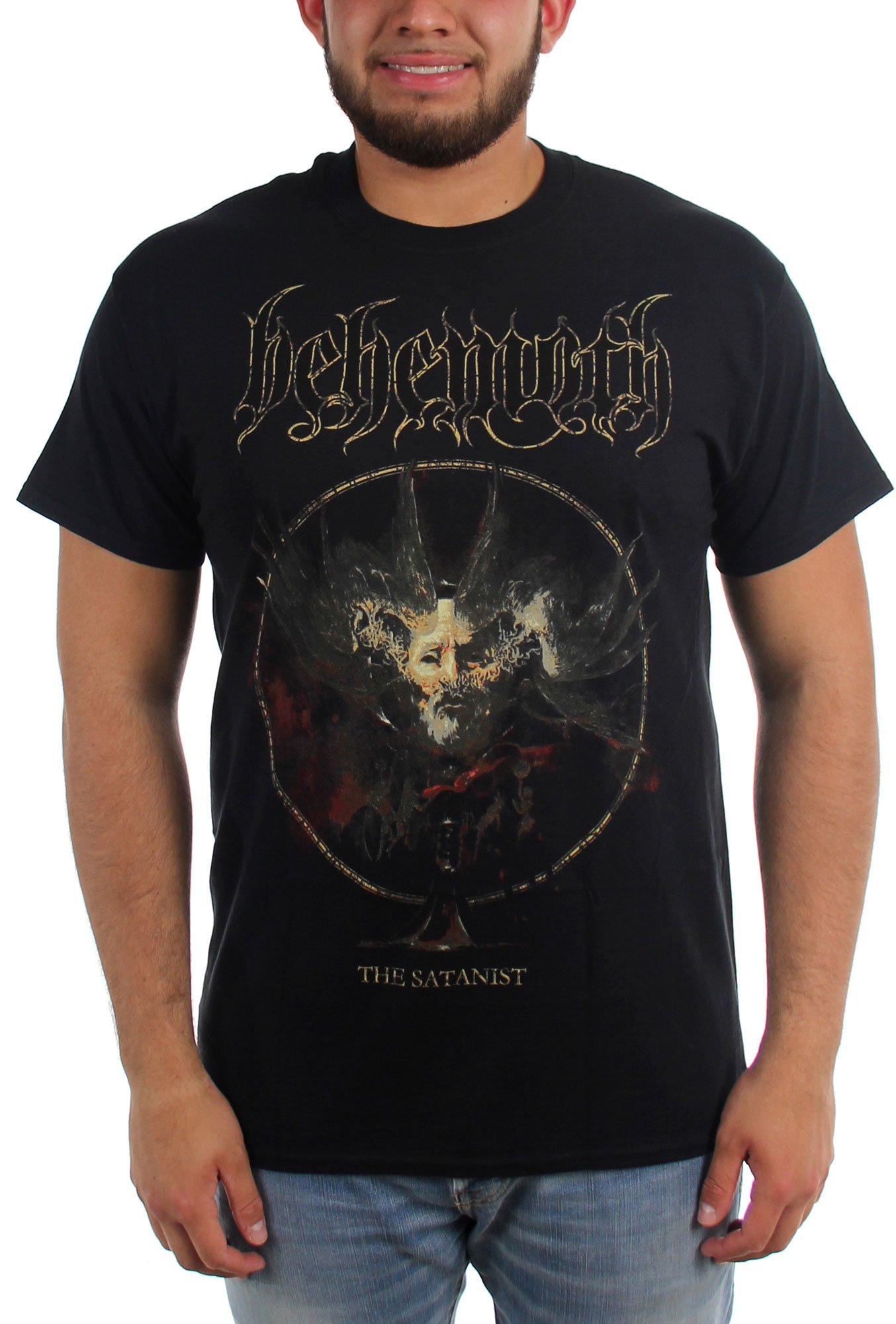 Plastic Head Men's Black Behemoth Satanist Album Tsfb Crew Neck Short Sleeve T-Shirt, Large
