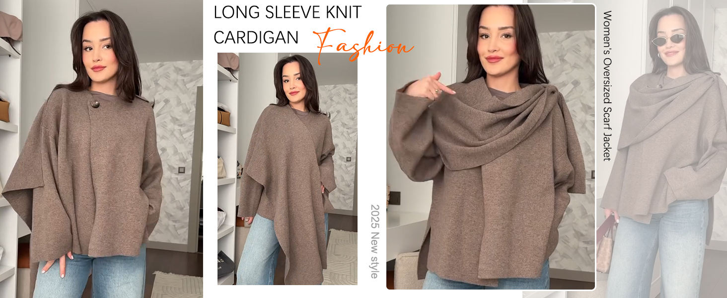Amazon.com: Kissonic Women's Oversized Scarf Jacket Shawl Wraps