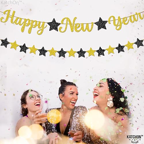 Miniatura 9 de KatchOn, Cartel de feliz año nuevo con purpurina – 10 pies, NO DIY, suministros para fiesta de Año Nuevo 2026 | Decoraciones de Año Nuevo 2026 |