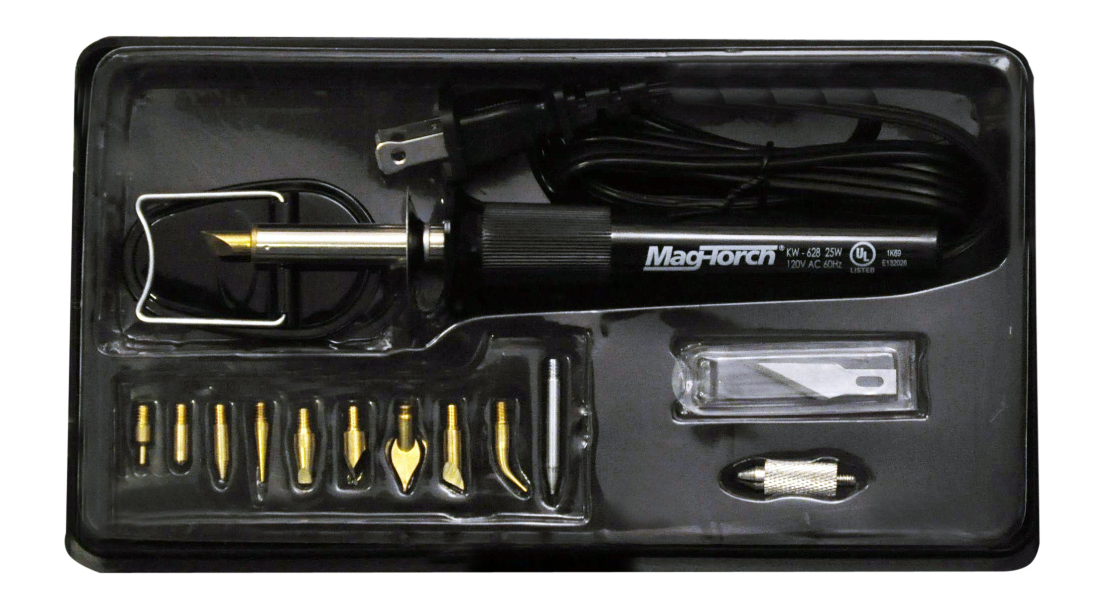 Mag-Torch MT 625 Woodburer Kit, Black, 13-Piece