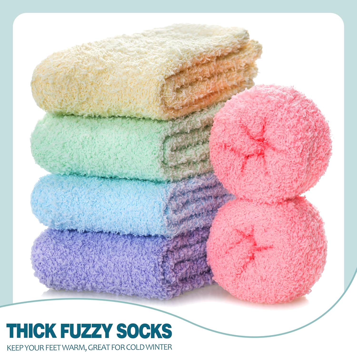 Fuzzy Socks for Women Cozy Fluffy Slipper Socks Soft Warm Winter Fleece Plush Sleeping Gift Socks - Image 4