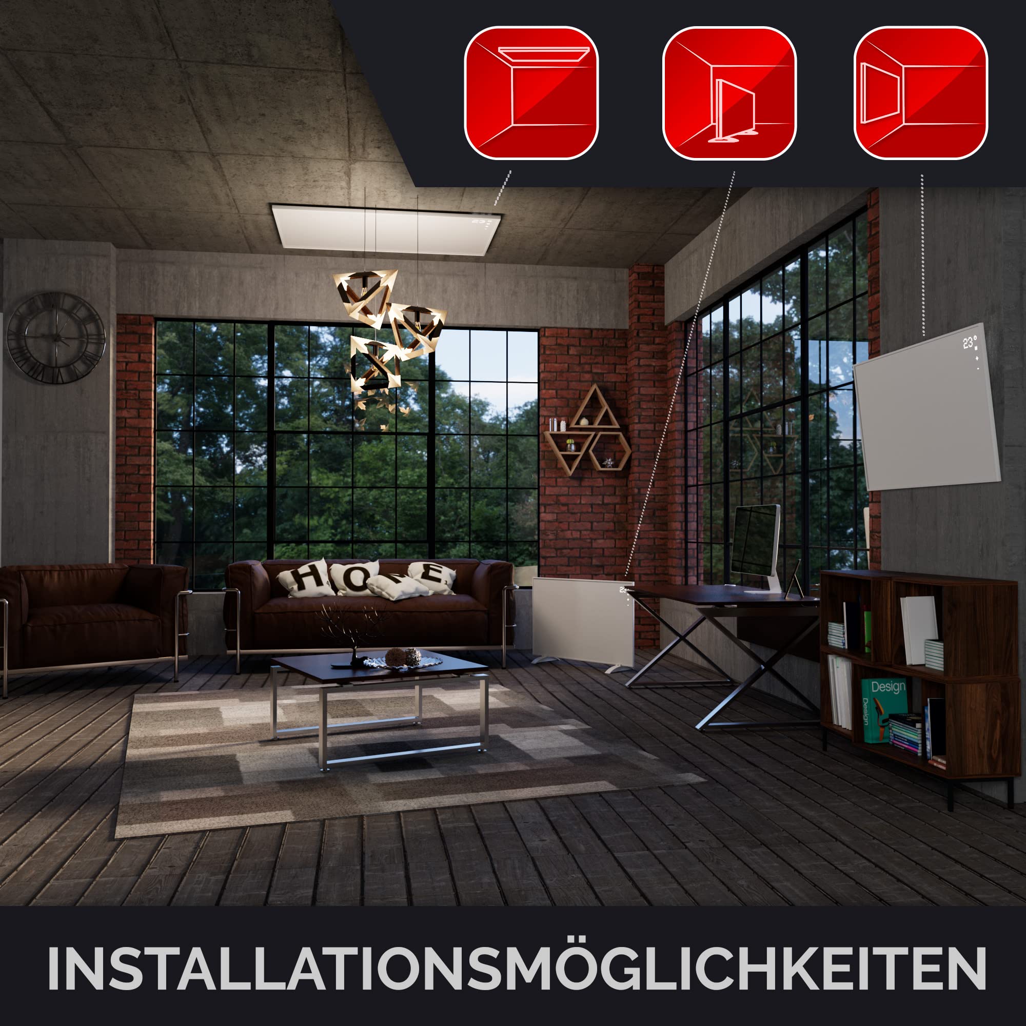 DREAM HEAT Ogrzewanie na podczerwień 720 W z panelem dotykowym, energooszczędne, pilot zdalnego sterowania, WiFi, sterowanie za pomocą aplikacji, funkcja timera, ogrzewanie elektryczne, promiennik,