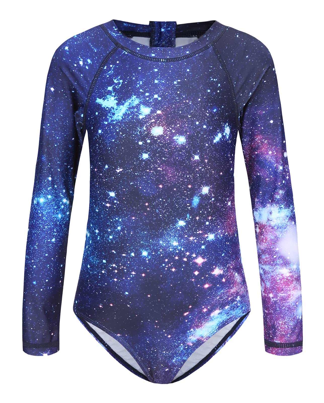 Girls One Piece Rash Guard Long Sleeve Swimsuits for Girls UPF 50+ Sun Protection Bathing Suits 3-16 Years