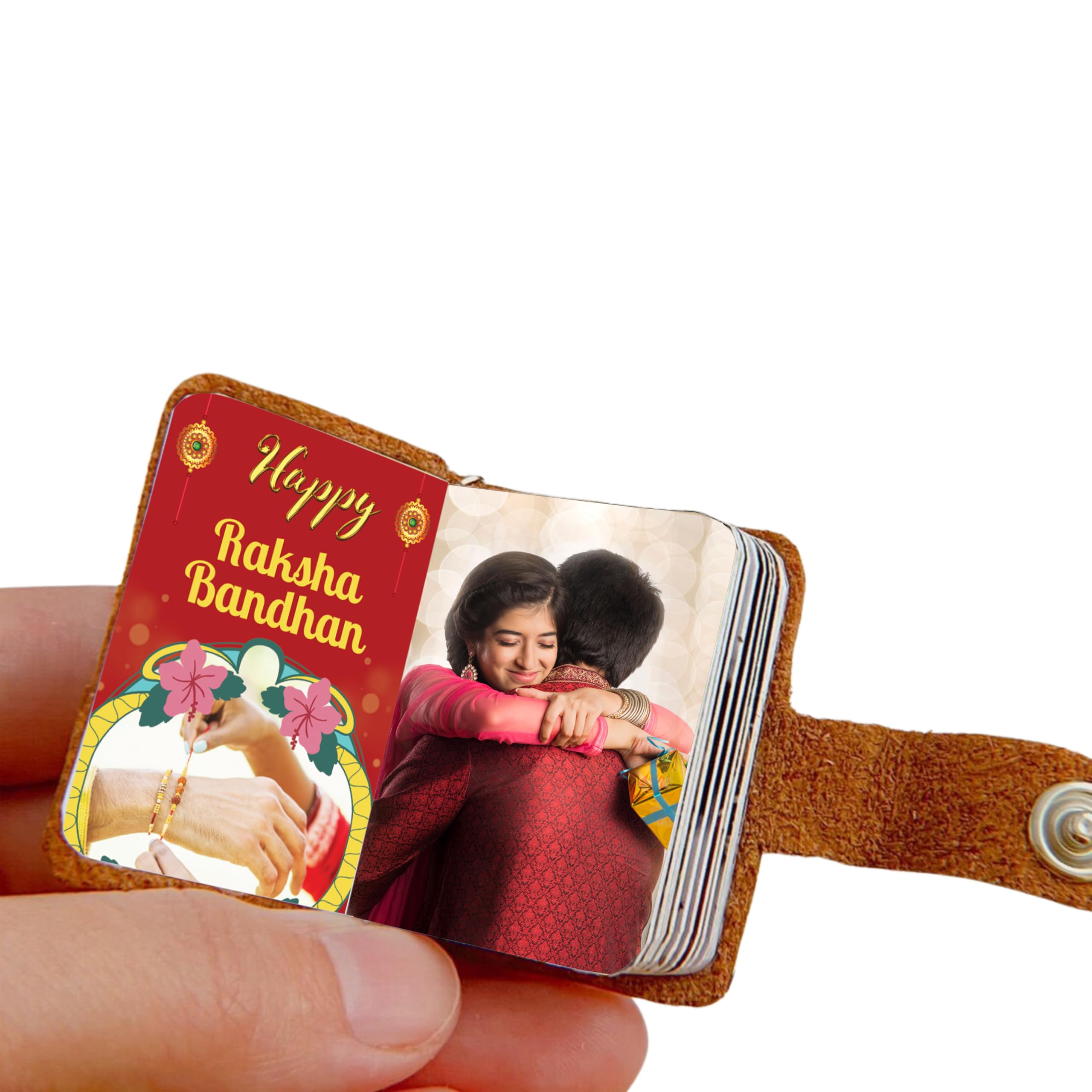 flashing click Customized Leather Mini Photo Book with Personalized Text - with 12-24 Photos, Gift for Sisters, Birthdays, Raksha Bandhan, Brothers, Anniversaries-picture-10