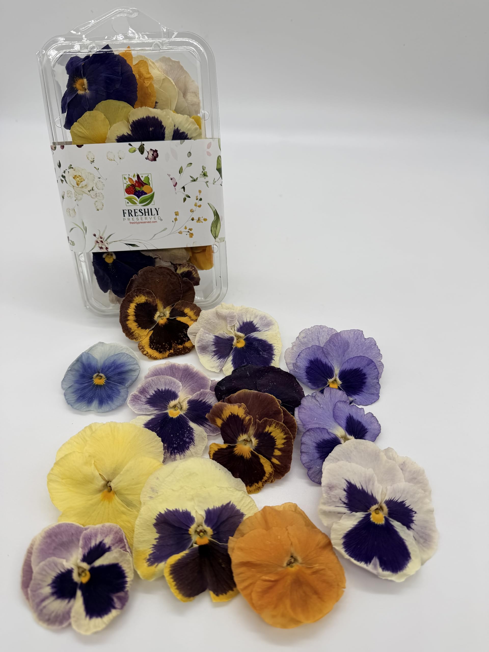 Pansy Edible Flowers for Cocktails & Desserts - 20 USA-Grown Freeze-Dried Flowers for Drink Garnish - Edible Dried Flowers (0.2 oz)