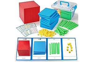 Base Ten Blocks Plastic 143 pcs Math Counting Cubes for Kids Kindergarten Math