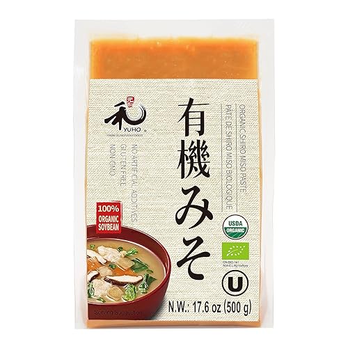 YUHO Pasta de miso blanco Shiro orgánica 100% soja y arroz orgánico, sin OMG, sin MSG, sopa de miso instantánea de estilo japonés, sin gluten,
