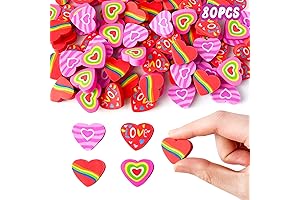 Kleeblatt Large Heart Erasers for Kids Bulk, 80 PCS