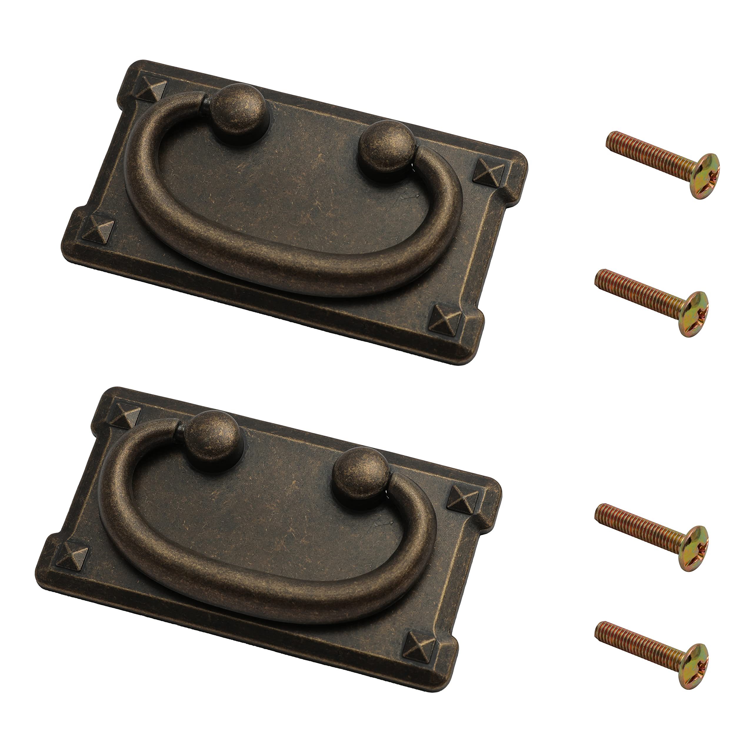 Buy HARMAC HOUSE® 2 Pack Vintage Antique Bronze Drawer Ring Pull Handles Kitchen