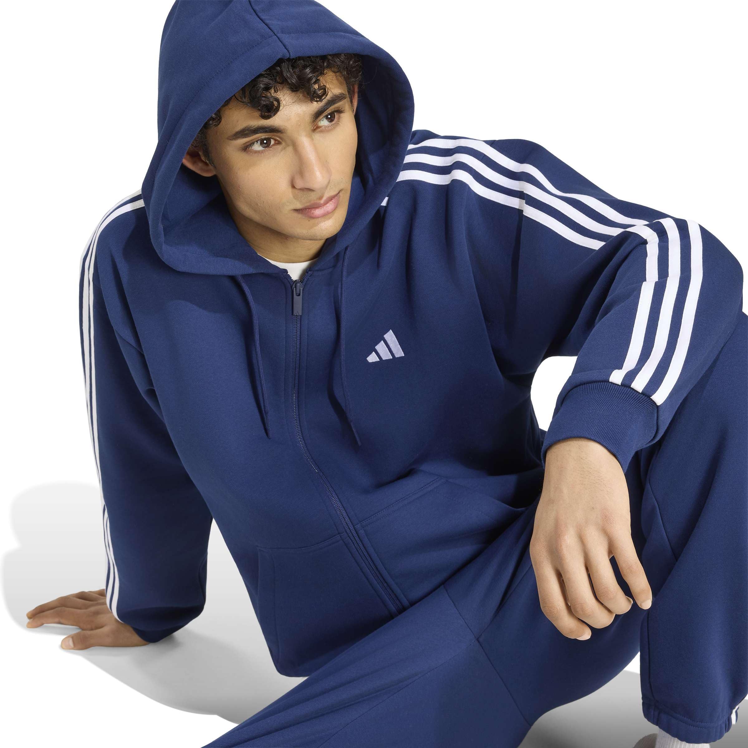 Adidas Herren Essentials 3-Stripes Fleece Full-Zip Hoodie Kapuzenpullover (1er Pack)