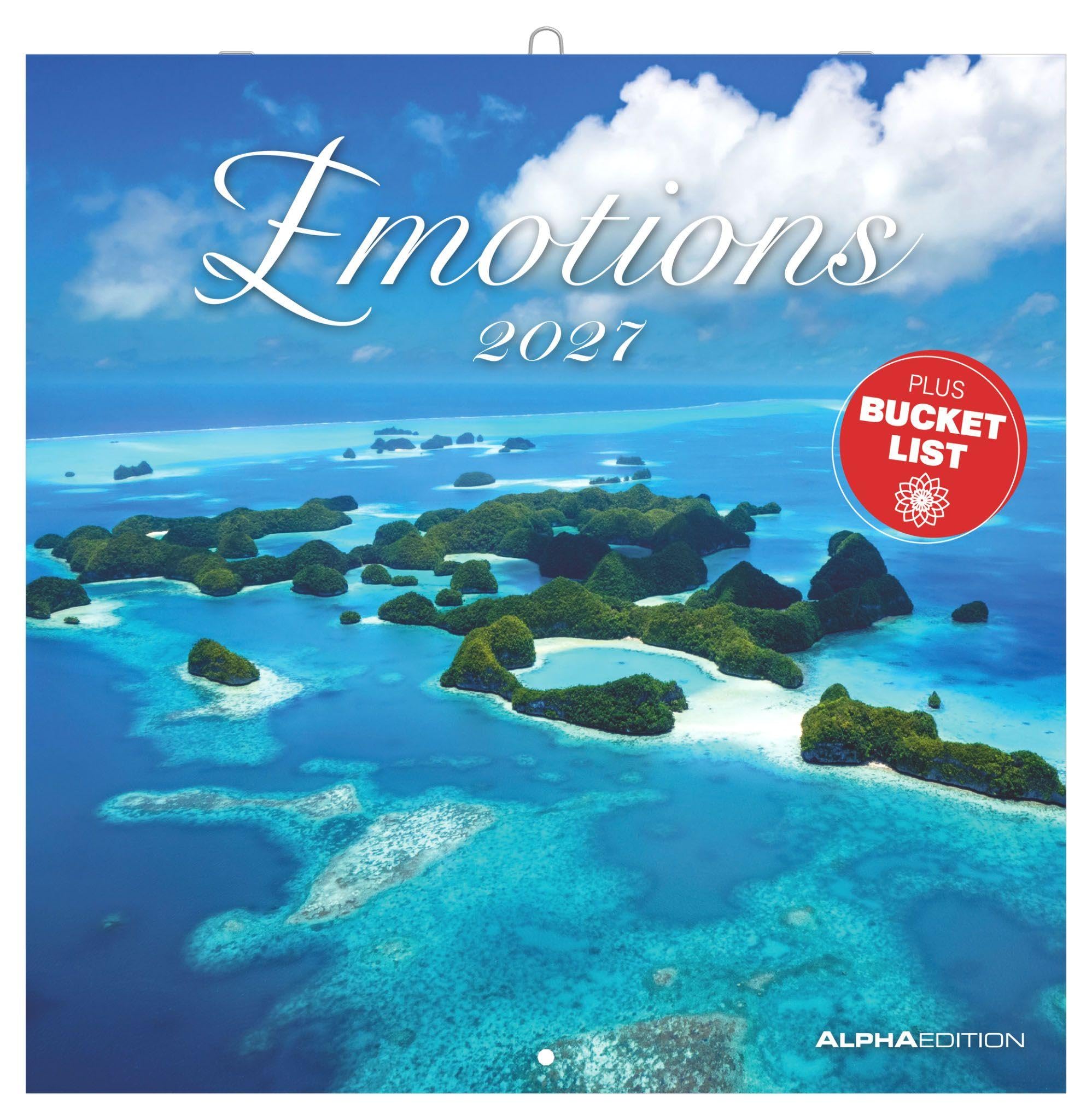 Emotions 2027: Wandkalender 30x30 cm (30x60 cm geöffnet) mit Notizkalendarium, 12 Landschaftsfotografien und Bucket-List