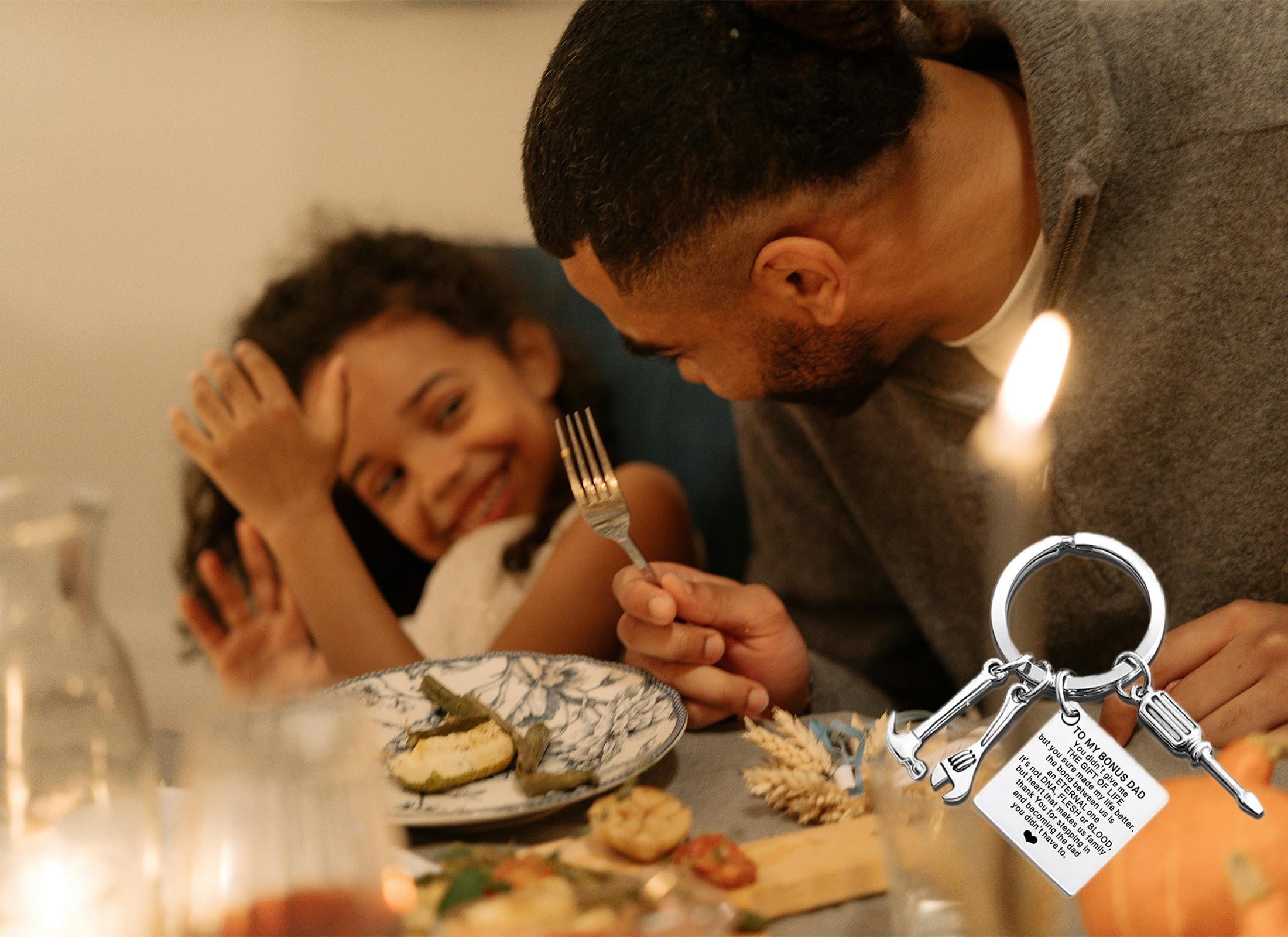 Personalized Fathers Day Gifts for Dad Stepdad,Funny Dad Keychain from Daughter/Wife,Cool Keychain for Men,Dad Birthday Gifts