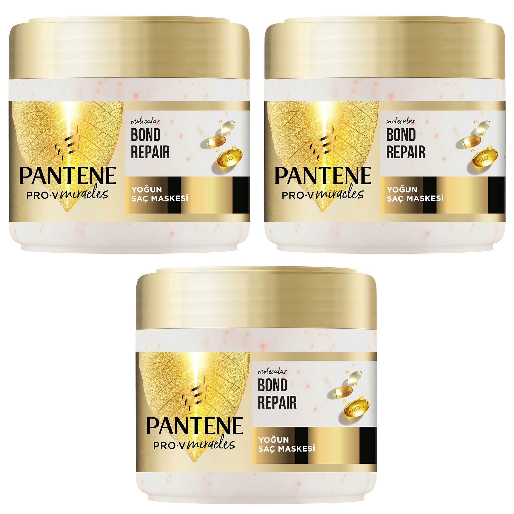 PANTENE PRO-V Miracles Molecular Bond Repair Yenileyici Make Pro-V Besleyici İnci ile 300 ml 3lü paket