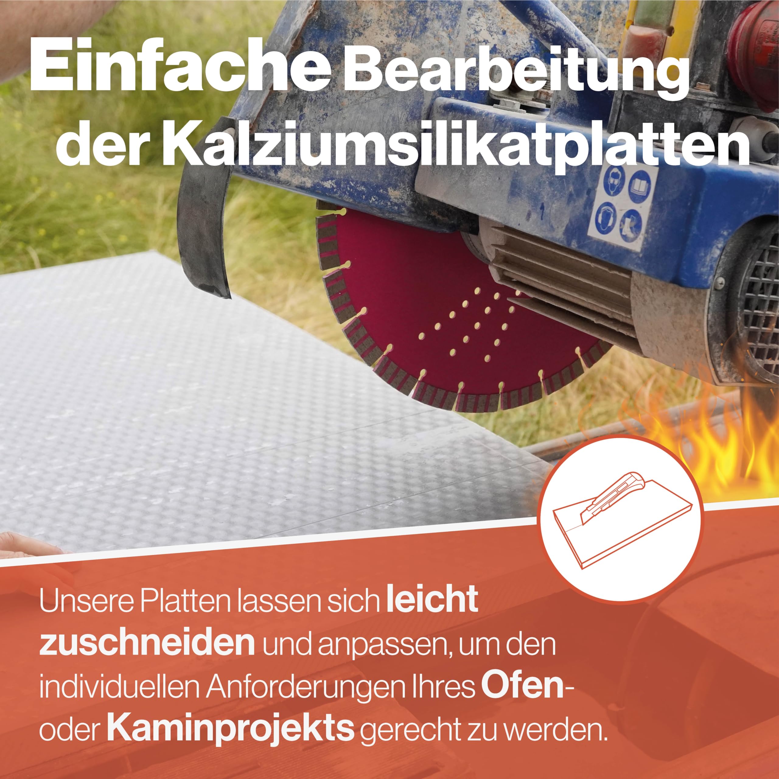 Feuerfest 123 - Kalziumsilikatplatte [500x610x20 mm | 3 Stück] - Dämmung Verkleidung Öfen & Kamine - Dämmplatte Klimaplatte niedrige Wärmeleitfähigkeit - 1.000 °C hitzebeständig - Wärmedämmplatte