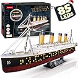 CubicFun Titanic 3D LED Puzzles for Adults 88 CM 266 Pieces,Titanic Toys for Teens, Home Decor Birthday Gifts Adults