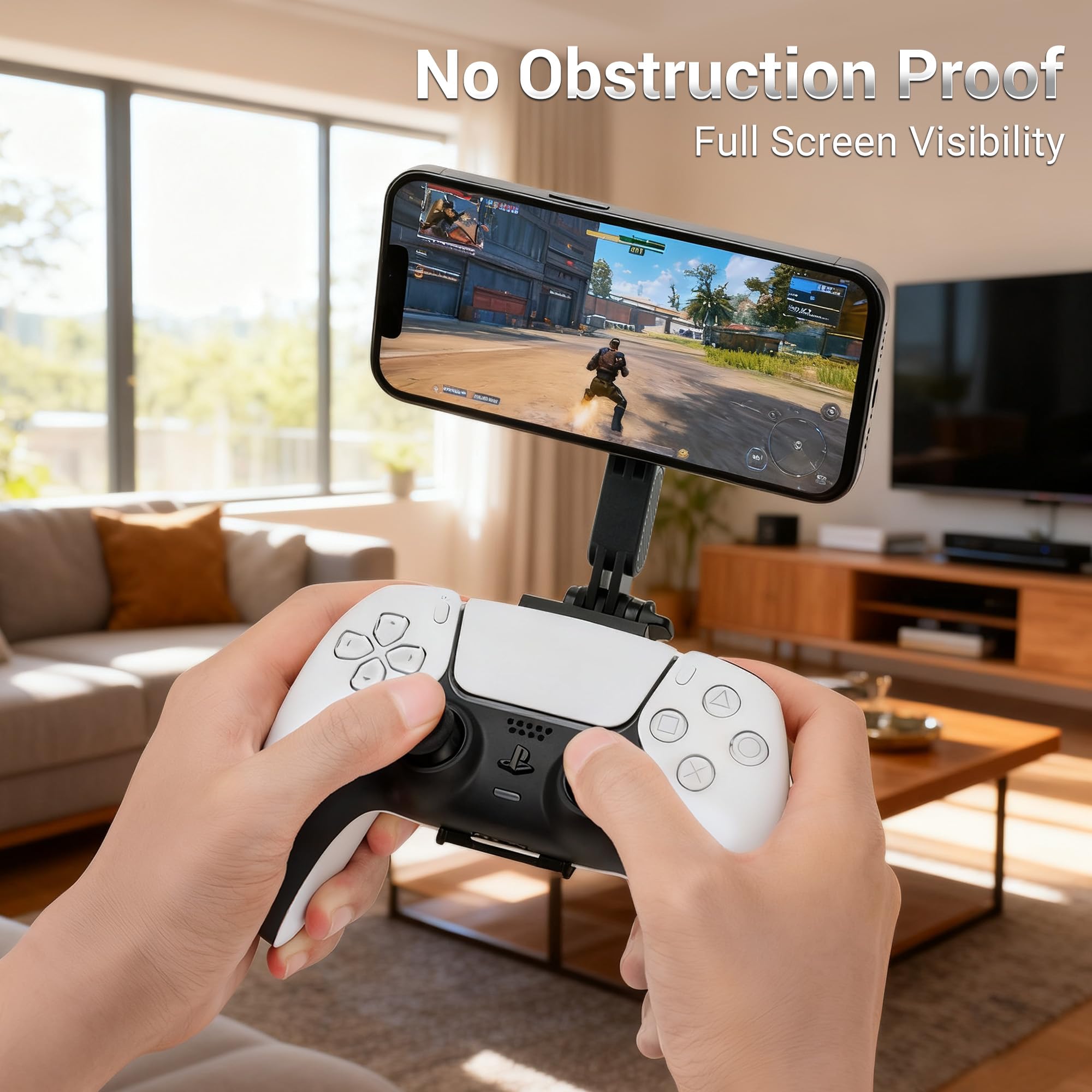 KIWIFOTOS: clip di fissaggio per controller PS5, clip magnetica per giochi su cellulare, supporto regolabile per cellulare per il controller DualSense di PlayStation 5