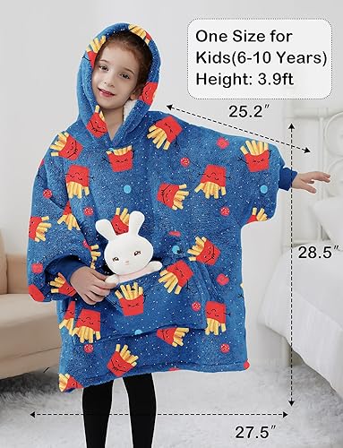 Miniatura 9 de NOUKOW Manta con capucha de sherpa de gran tamaño, sudadera de franela con bolsillo grande