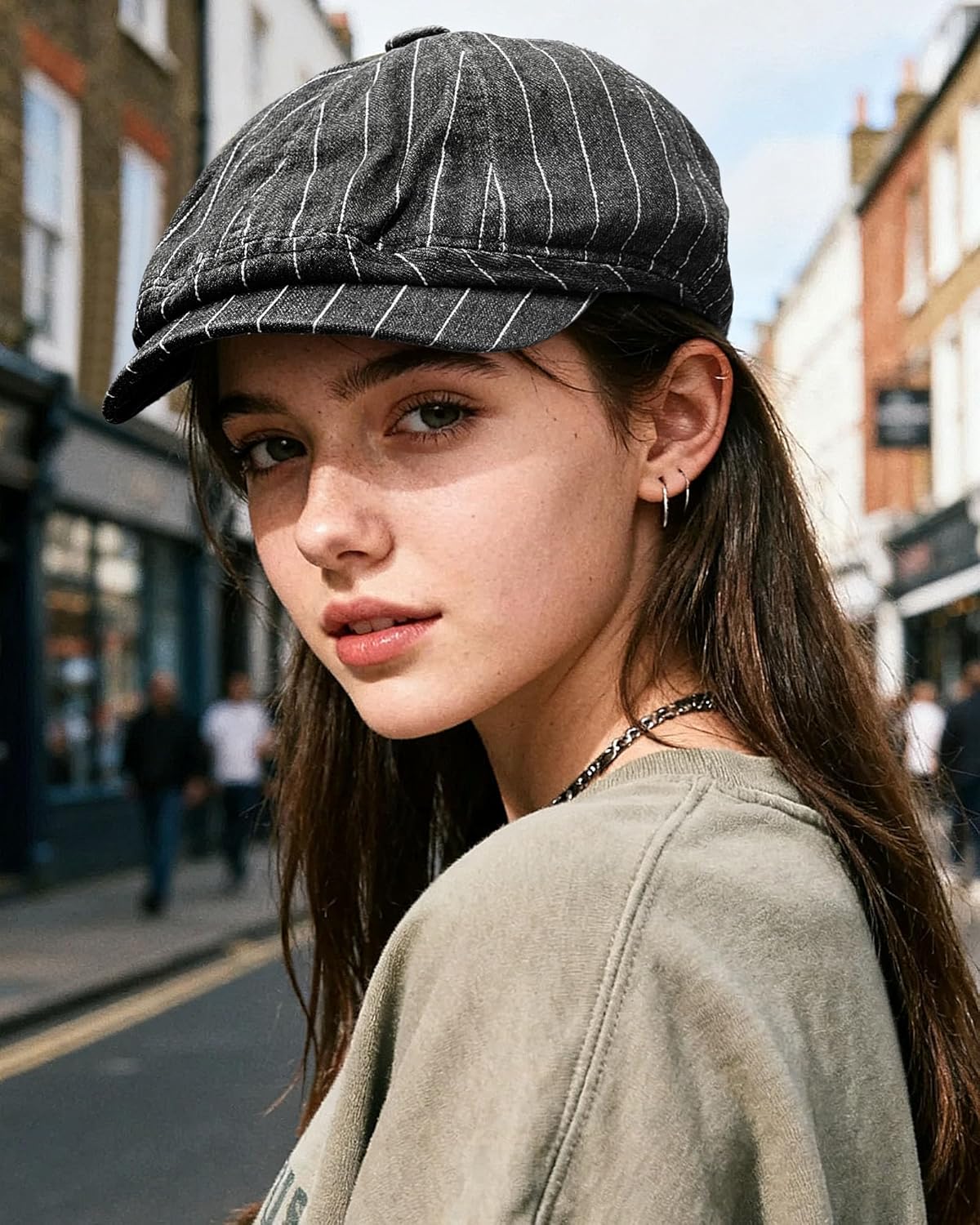 Croogo Men's 8 Piece Newsboy Flat Cap Ivy Golf Cabbie Hat Denim Cotton Herringbone Caps Summer Baker Boy Beret Hats for Daily - Image 6