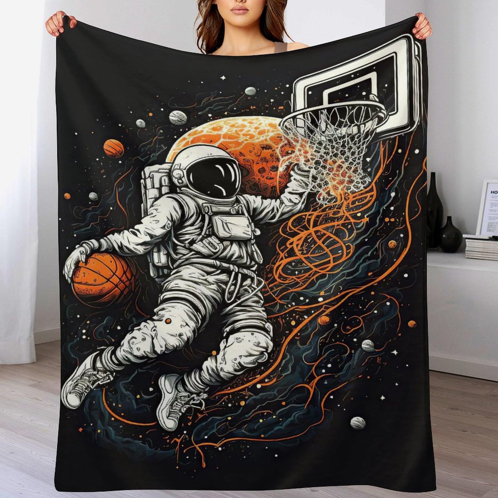 Couverture polaire basket-ball pour canapé et soirées sportives cocooning