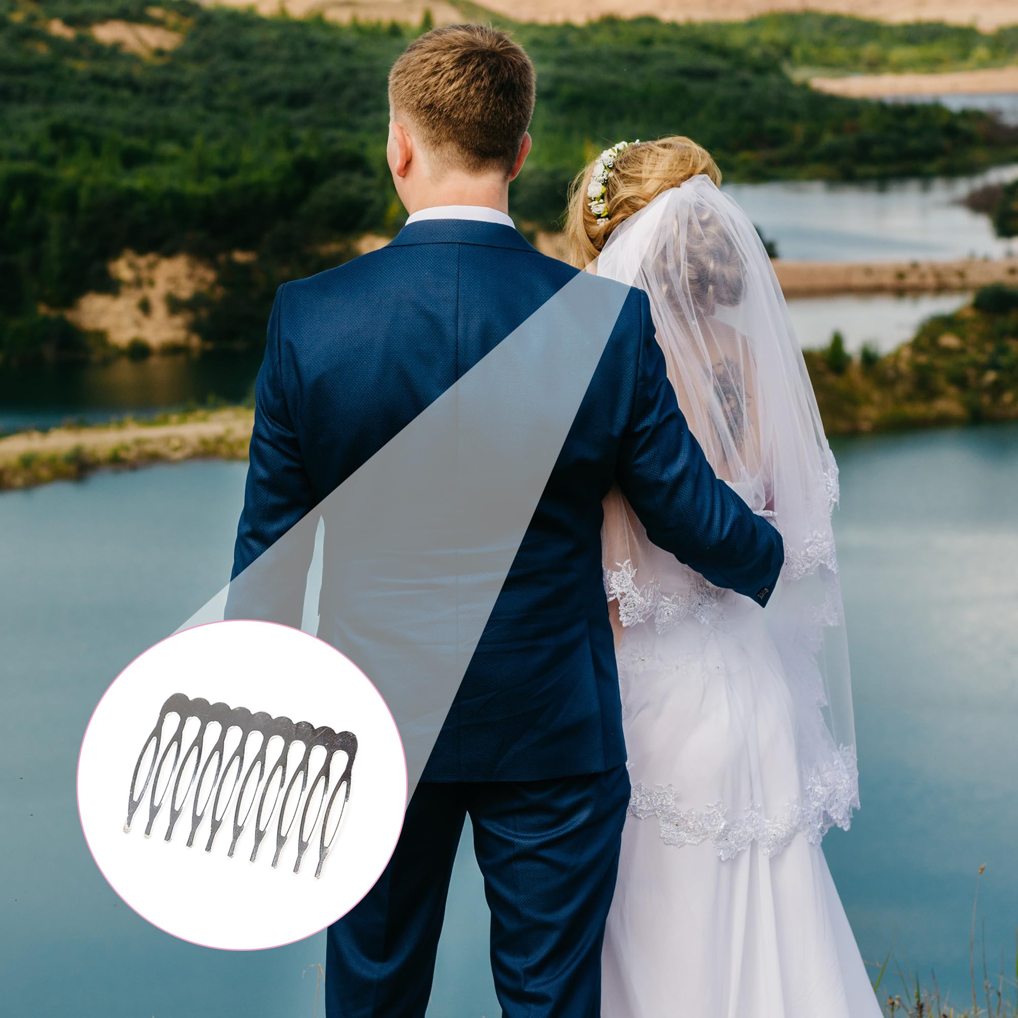 12pcs Peineta Para Velo De Novia 5, 10, 12, 14 Dientes Peine Lateral Para El Cabello Diy Metal Peine Del Pelo Dientes Nupciales Peine Alambre Accesorios Para Tocado Para Niñas y Mujeres