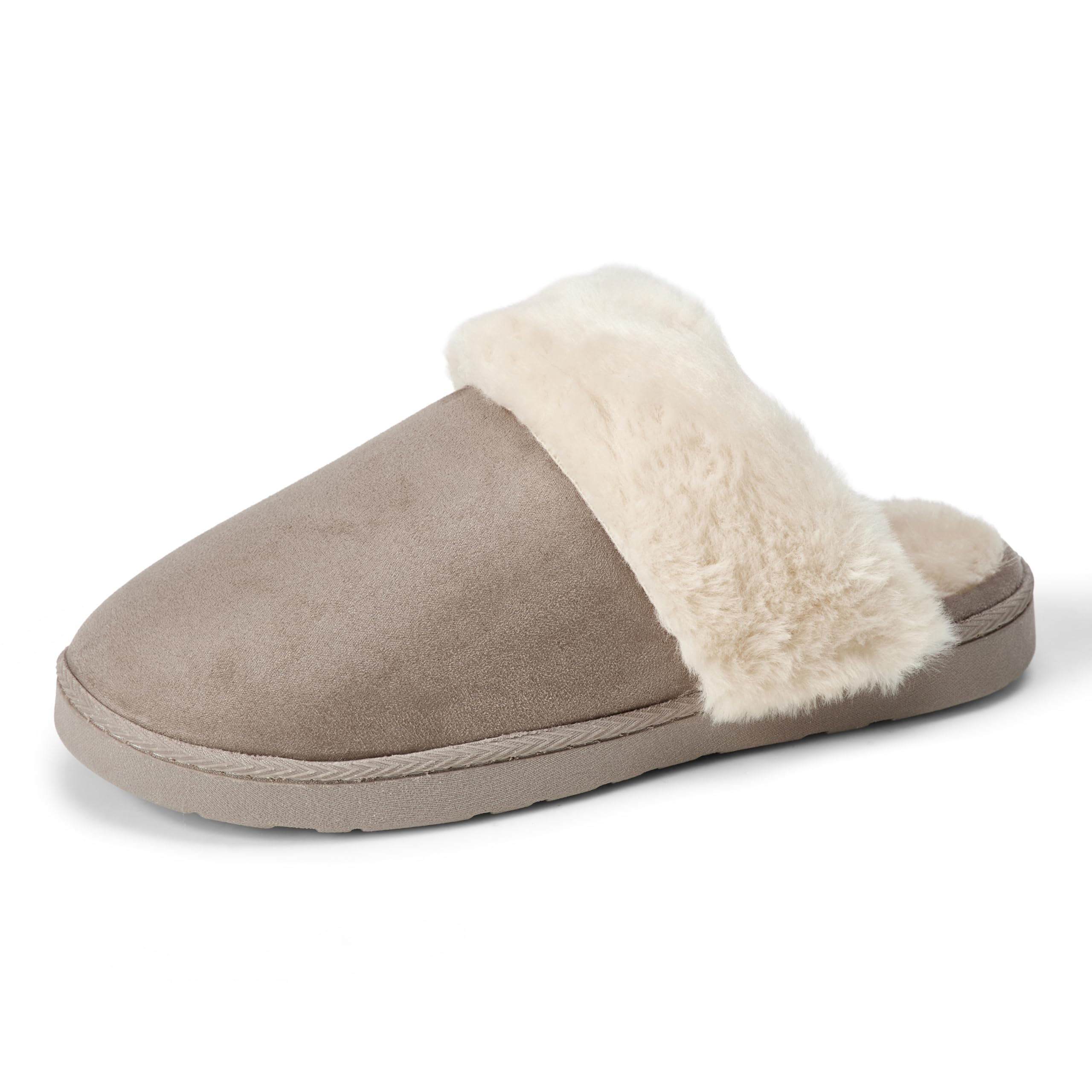 Amazon Essentials Women's Cozy Faux Fur Mule Slippers, Grey, 9 UK