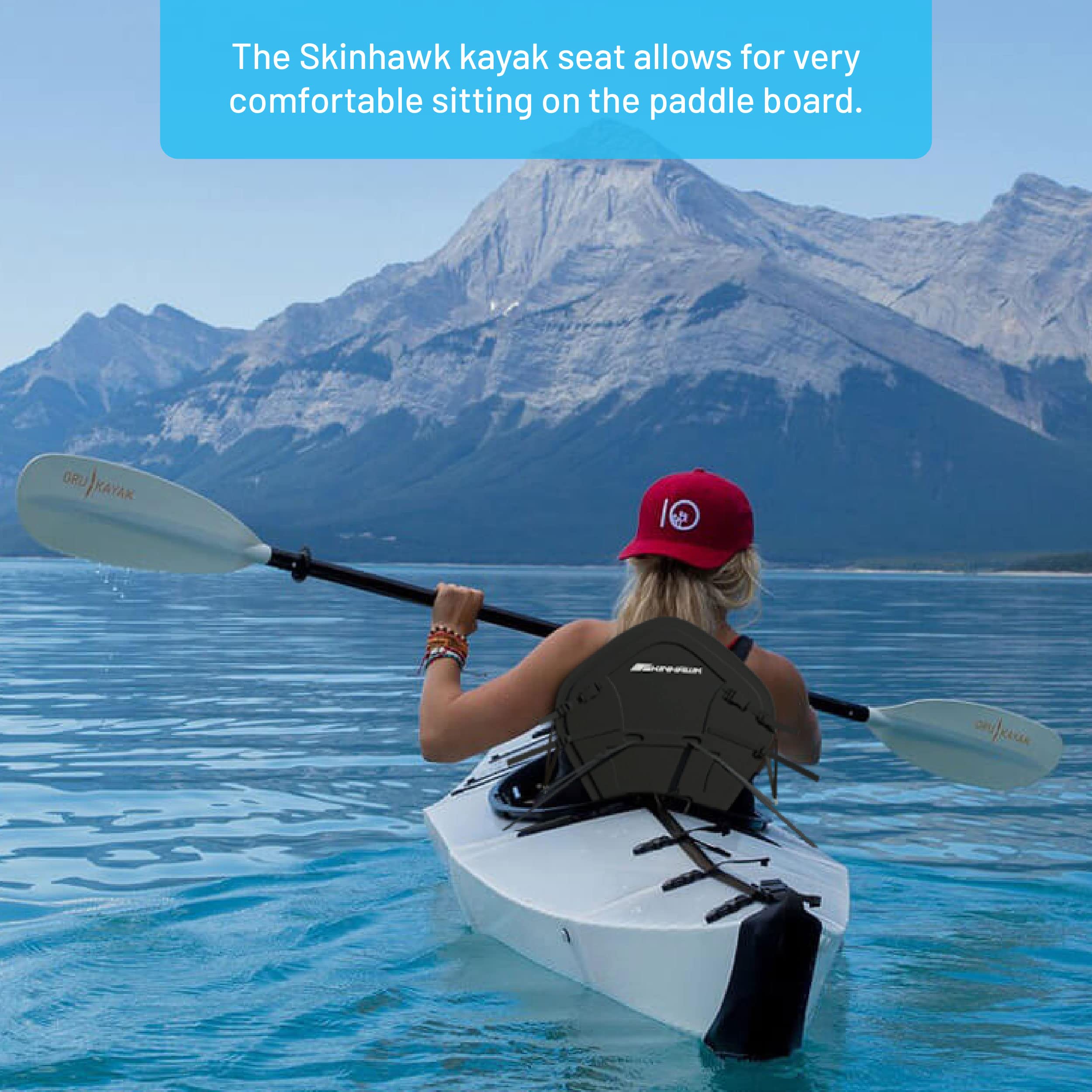 SKINHAWK Premium Kajaksitz für Stand Up Paddle Board, Kajak, Surfboard Gepolsterter Sitz mit Rückenlehne