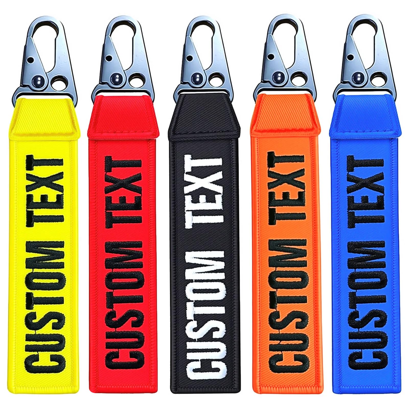 Brillian Personalized Keychain, Custom Key Tag Luggage Embroidery Tags, Keyring accessories Suit for Travel Backpack Suitcases belt