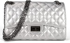 Gladdon Quilted Crossbody Bags for Women Ladies Shoulder Purses with Chain Strap Stylish Clutch Purse | Stylish Shoulder Purse,Quilted Pattern,Structured bag,Chain Strap,Spacious Enough,Casual and Dressy Outfits,Any Occasion
