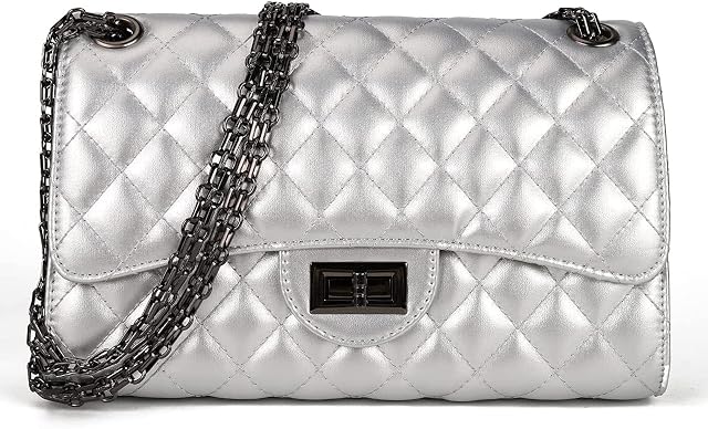 Gladdon Quilted Crossbody Bags for Women Ladies Shoulder Purses with Chain Strap Stylish Clutch Purse | Stylish Shoulder Purse,Quilted Pattern,Structured bag,Chain Strap,Spacious Enough,Casual and Dressy Outfits,Any Occasion