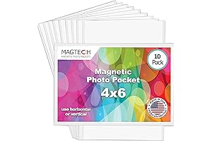 Magnetic Pocket Picture Frame, White, Holds 4 x 6 Inches Photos, 10 Pack (14610)