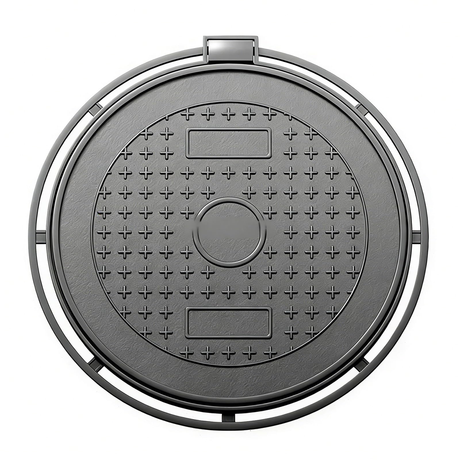 Tapa Arqueta, Tapa de Alcantarilla, Nervaduras de Refuerzo Inferiores, Diseño Empotrado, Aptas para Aceras/Entradas de Vehículos(50cm/20in)