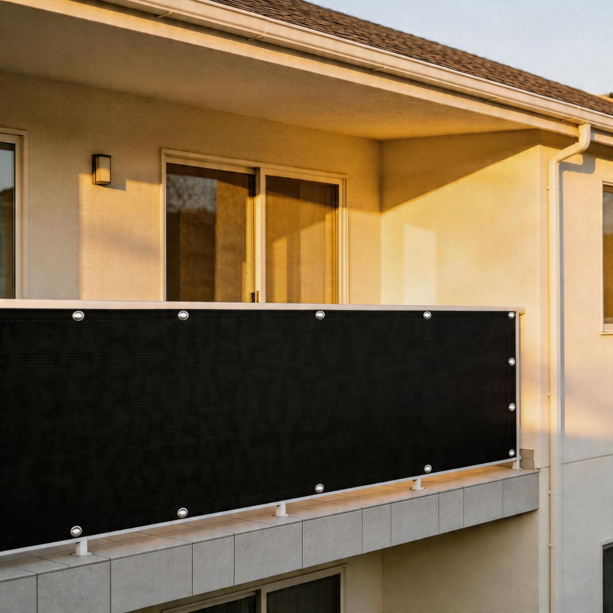 Brise vue jardin anti-vis-à-vis 80x160 cm pare-extérieur occultant noir imperméable