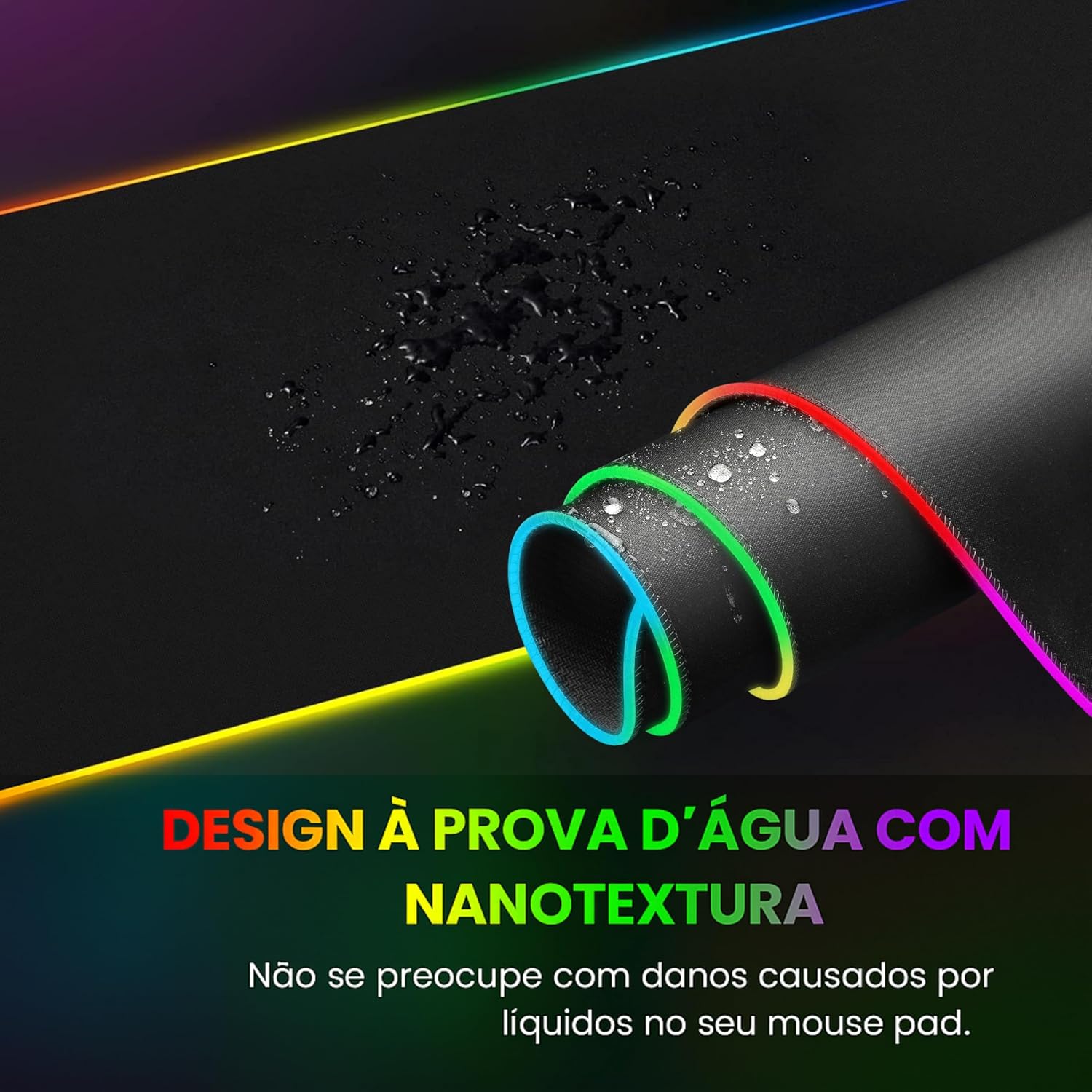 Mouse Pad Gamer Grande RGB, MTS, 80x30cm, 4mm de Espessura, Antiderrapante, Speed Control, 13 modos de iluminação, 7 Cores, Impermeável, Bordas Costuradas, Cabo USB - Ideal para Setup Gamer Mouse Pad Gamer Grande RGB, MTS, 80x30cm, 4mm de Espessura, Antiderrapante, Speed Control, 13 modos de iluminação, 7 Cores, Impermeável, Bordas Costuradas, Cabo USB - Ideal para Setup Gamer
