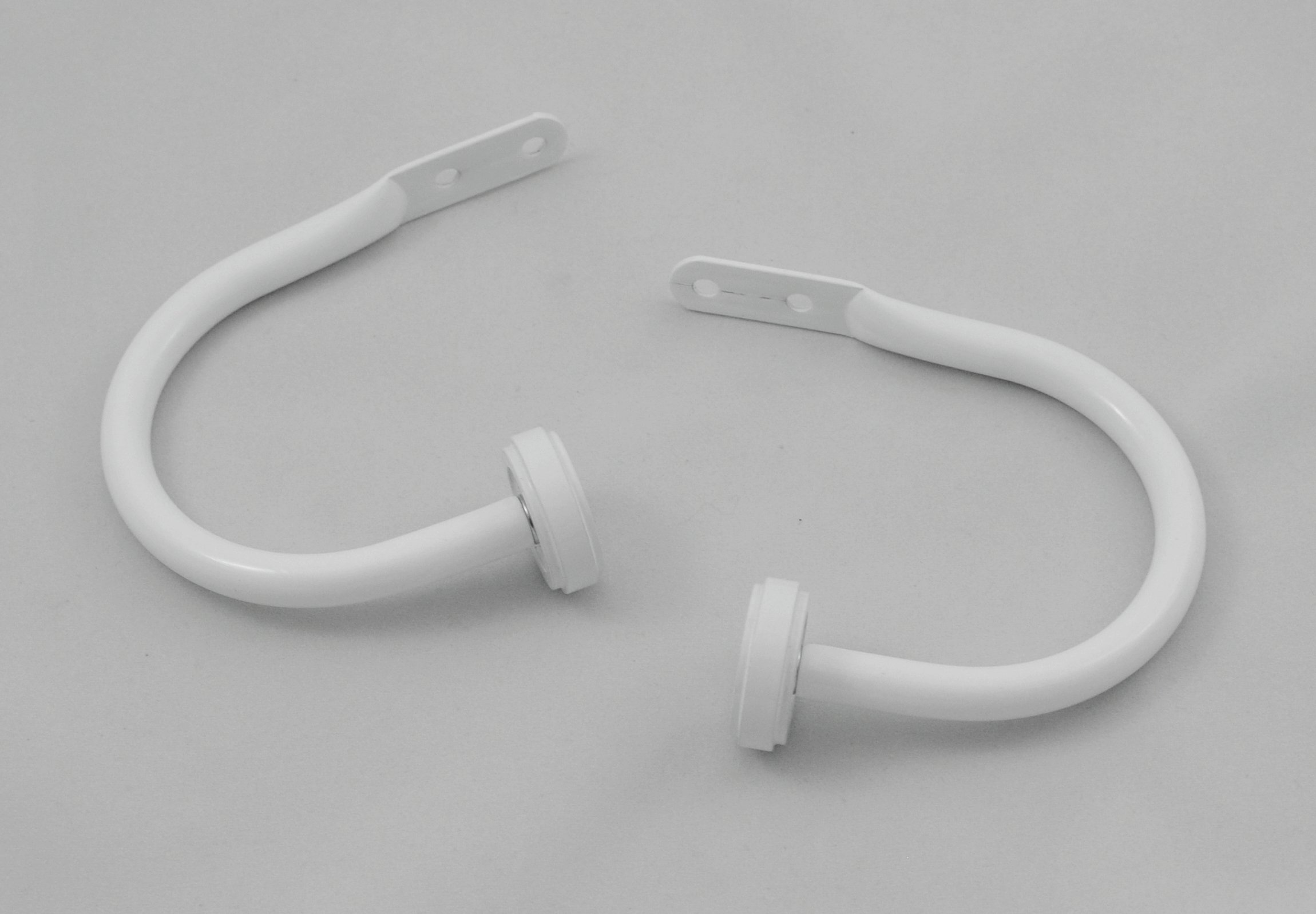 Urbanest Bouchon Metal Drapery Holdbacks, Set of 2, 5 Colors Aailable (Glossy White)